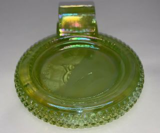 Vintage Pennsylvania Rubber Co.  Green Uranium Art Glass Tire Advertising Ashtray