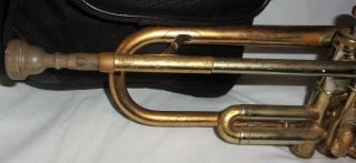 Estate Vintage/Antique F E OLDS & SON RECORDING old Trumpet came in case w/ and 3