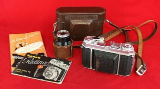 Vintage Kodak Retina 1a 35mm Film Camera W/ 50mm 1.  5x Lens Case & Guide Excel