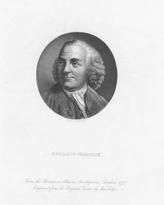 Benjamin Franklin Statesman Inventor Declaration Signer - Steel Engraving Print