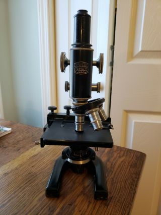 Vintage 1930s Spencer Buffalo Microscope W/ 10x,  44x,  95x S/n: 124238