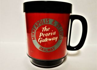 Vintage The Peoria Gateway Minneapolis & St.  Louis Railway Railroad Cup Thermo