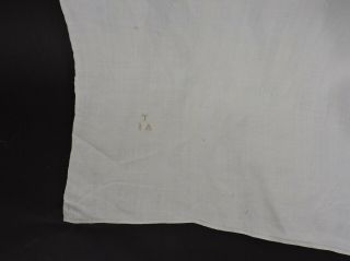 Early 19th C Hand Sewn Fine Linen Sheet W Initials & Seamed Center