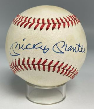 Mickey Mantle Single Signed Vintage Feeney Baseball Auto Jsa Loa Ny Yankees Hof