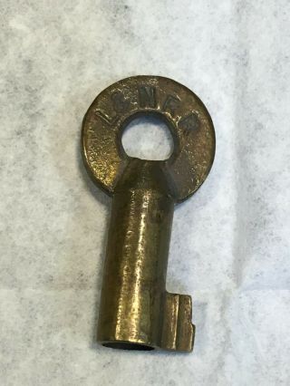 Rare Antique Vintage Brass Barrel Key Stamped L & N R.  R.