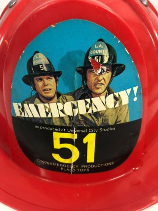 Vintage 1975 Placo Toys Emergency 51 Fireman Helmet 2