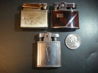 Trio (3) Vintage Cigarette Lighters.  Kreisler,  Ronson,  & Shalco.