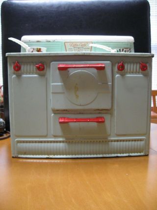 Vintage Little Lady White W/ Red Accents Electric Toy Cookie Stove Oven