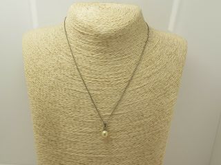 Vintage Sterling Silver Drop Pendant On Chain Necklace
