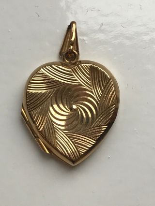 1977 London Hm Vintage 9ct Gold Back & Front Heart Shaped Photo Locket Pendant