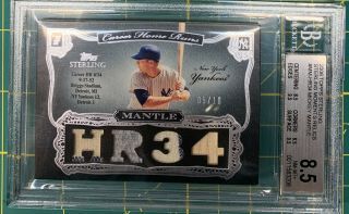 Mickey Mantle 2006 Topps Sterling Bat Jersey Relic Card 5/10 Bgs 8.  5