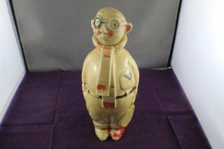 Rare Antique Vintage Japanese Ceramic Figural Decanter Of A Tennis Player