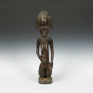 Vintage Blolo Or Spirit Spouse Figure Wood Painted Baule Ivory Coast West Africa