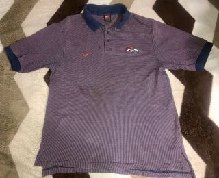 Vintage Mens Nike Team Denver Broncos Nfl Polo Shirt Mens Sz M