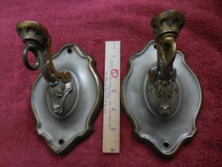 2 Vintage Brass Wall Sconce Electrical Fixtures