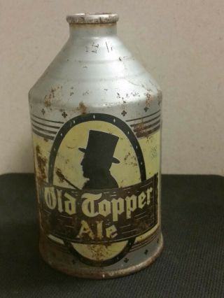 Vintage Old Topper Ale Cone Top Crowntainer Rochester Brewing Ny Beer Can