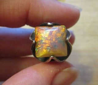 Stunning Antique Sterling Silver Ring With Huge Opal Size 7