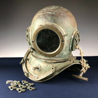 D578 Japanese Antiques Toa Diving Helmet Bronze Copper Deep Sea Scuba Sensuigu