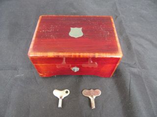 Antique 3 Airs Swiss Jules Cuendet Music Box W/ (2) Keys & Glass Cover