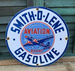 Vintage Smith - O - Lene Motor Oil Gasoline Porcelain Metal Sign Station Pump Plate