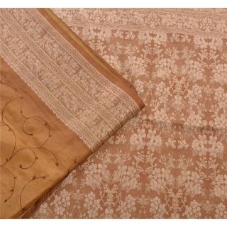 Tcw Vintage Saree 100 Pure Silk Embroidered Woven Fabric Sari