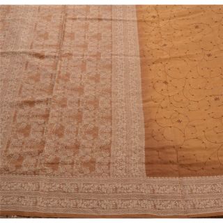 Tcw Vintage Saree 100 Pure Silk Embroidered Woven Fabric Sari 2