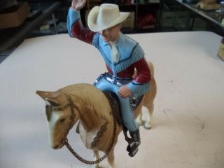 Vintage Hartland Toy Roy Roger And Trigger Horse With Saddle & Hat,  Gun