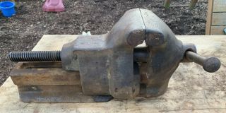 Smiths Heavy Chilled Beam Vise 112lbs 6 " Jaws Antique Unique Blacksmith Vintage