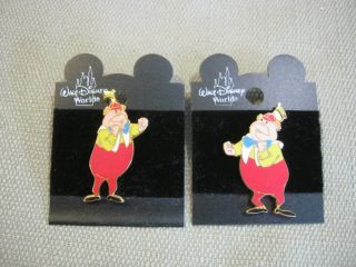 2 Vintage Walt Disney World Alice In Wonderland Pins,  Tweedle Dee,  Dum