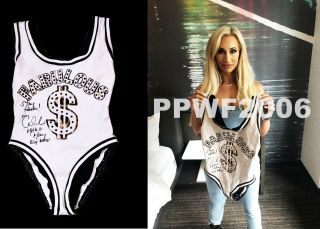 Wwe Carmella Ring Worn Hand Signed White Singlet With Picture Proof And Rare