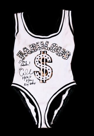 WWE CARMELLA RING WORN HAND SIGNED WHITE SINGLET WITH PICTURE PROOF AND RARE 2