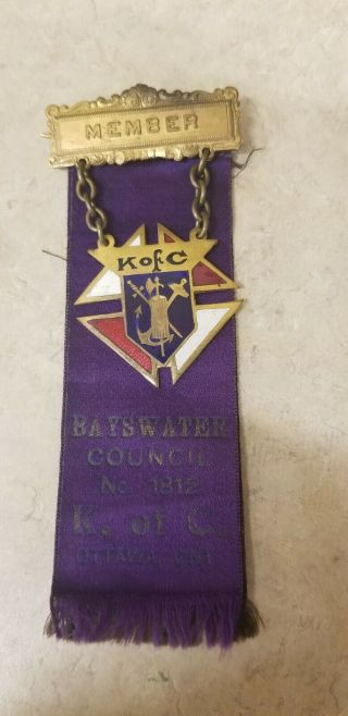 Vintage Knights Of Columbus Member Badge K Of C