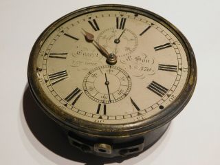 Antique Fusee Detent Marine Chronometer Clock Movement By Eggert & Son.