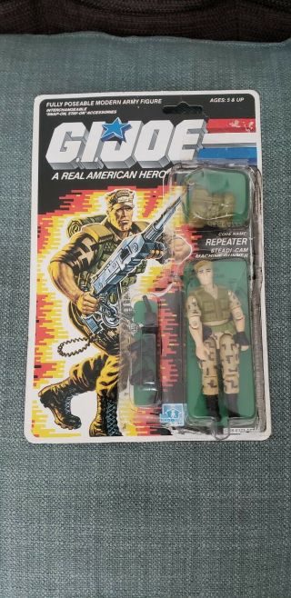 Vintage Gi Joe Repeater 1988 Complete With Full File Card And Bubble