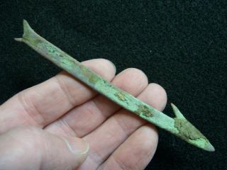 Very Rare Authentic Old Copper Culture Harpoon From Vilas County,  Wisconsin