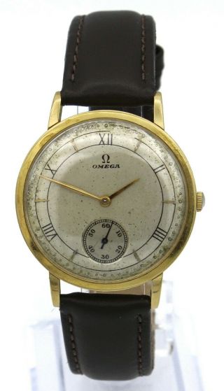 Vintage 1945 Omega Jumbo Watch 18k Solid Gold Men 