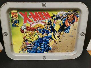 Vintage 1994 Marvel Comics X - Men Metal Tv Trays With Folding Legs -