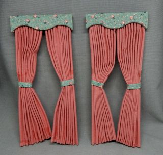 Vintage Carol Young Curtains Drapes - Artisan Dollhouse Miniature 1:12