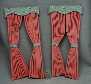 Vintage Carol Young Curtains Drapes - Artisan Dollhouse Miniature 1:12 3