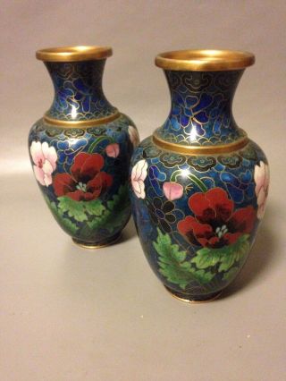 A Good Vintage Chinese Cloisonne Vases