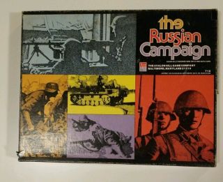 The Russian Campaign Avalon Hill 1976 World War Ii Vintage Board Game