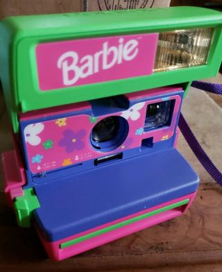 Vintage Polaroid Barbie Instant One Step 600 Camera W/ Strap