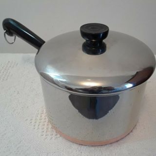 Vintage Revere Ware 3 Qt Quart Copper Clad Saucepan Pot With Lid Clinton Il