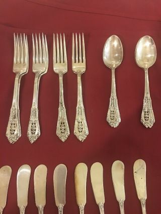 wallace rose point sterling silver flatware set 2