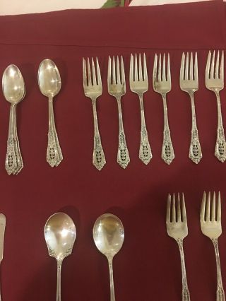 wallace rose point sterling silver flatware set 3