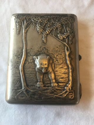 Antique Russian Moscow 84 Silver Cigarette Case By 12th Artel