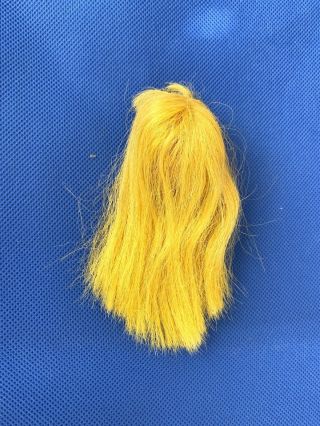 Vintage Barbie Color Magic Vibrant Lemon Yellow Long Hair Wig Rare Japan 1960 