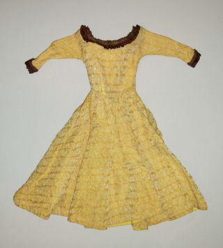 Old Antique Vtg Ca 1900s Hand Made Doll Dress 16 " Overall Length