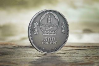 Mongolia 2018 500 Togrog Pterosaur 1 Oz Antique Silver Coin