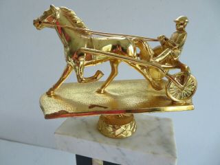 Vintage 1970s Harness Horse Trotter Racing Trophy Trotting Sulky Driver Topper 2